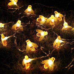 img 4 attached to 🐝 ER CHEN Honeybee Fairy String Lights - 10Ft 20 LED Battery Powered LED String Lights for Party, Wedding, Christmas, Decoration, Gardens, Patios, etc.