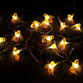 img 1 attached to 🐝 ER CHEN Honeybee Fairy String Lights - 10Ft 20 LED Battery Powered LED String Lights for Party, Wedding, Christmas, Decoration, Gardens, Patios, etc.