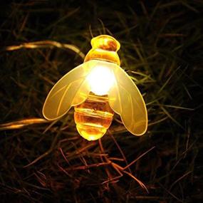 img 2 attached to 🐝 ER CHEN Honeybee Fairy String Lights - 10Ft 20 LED Battery Powered LED String Lights for Party, Wedding, Christmas, Decoration, Gardens, Patios, etc.