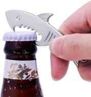 shark-style metal bottle opener keychain accessory - perfect gift ideas for dad, boyfriend, husband, grandpa, uncle - cool gadget for christmas stocking stuffers, birthday, anniversary (1pcs) logo