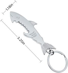 img 2 attached to Shark-Style Metal Bottle Opener Keychain Accessory - Perfect Gift Ideas for Dad, Boyfriend, Husband, Grandpa, Uncle - Cool Gadget for Christmas Stocking Stuffers, Birthday, Anniversary (1pcs)