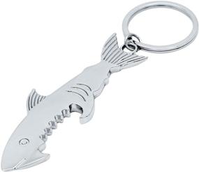 img 3 attached to Shark-Style Metal Bottle Opener Keychain Accessory - Perfect Gift Ideas for Dad, Boyfriend, Husband, Grandpa, Uncle - Cool Gadget for Christmas Stocking Stuffers, Birthday, Anniversary (1pcs)