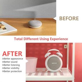 img 2 attached to 🔔 Enhance Your Google Home Mini with a Stylish Retro Alarm Clock Stand Holder - White