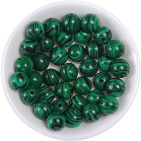 img 3 attached to 💚 8mm Malachite Gemstone Round Loose Beads - Natural Stone Beads for DIY Jewelry Making, Crystal Energy Stone with Healing Power, 1 Strand 15 inches