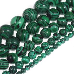 img 2 attached to 💚 8mm Malachite Gemstone Round Loose Beads - Natural Stone Beads for DIY Jewelry Making, Crystal Energy Stone with Healing Power, 1 Strand 15 inches