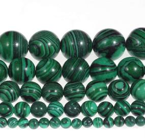 img 1 attached to 💚 8mm Malachite Gemstone Round Loose Beads - Natural Stone Beads for DIY Jewelry Making, Crystal Energy Stone with Healing Power, 1 Strand 15 inches