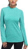 🏃 fulbelle women's fleece thermal mock neck running shirts - stay warm with thumbholes! логотип