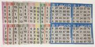 🎲 bingo paper game cards - 4 cards - 10 sheets per book - 50 books - 8-inch square size - disposable sheets - made in usa логотип