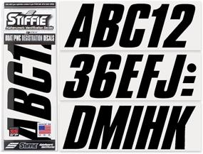 img 4 attached to 🚤 Enhance Your Vessel's Style with Stiffie Shift Black Super Sticky 3" Alpha Numeric Registration Identification Numbers Stickers Decals for Sea-Doo Spark, Inflatable Boats, Ribs, Hypalon/PVC, PWC, and Boats