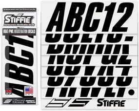 img 3 attached to 🚤 Enhance Your Vessel's Style with Stiffie Shift Black Super Sticky 3" Alpha Numeric Registration Identification Numbers Stickers Decals for Sea-Doo Spark, Inflatable Boats, Ribs, Hypalon/PVC, PWC, and Boats