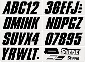 img 2 attached to 🚤 Enhance Your Vessel's Style with Stiffie Shift Black Super Sticky 3" Alpha Numeric Registration Identification Numbers Stickers Decals for Sea-Doo Spark, Inflatable Boats, Ribs, Hypalon/PVC, PWC, and Boats