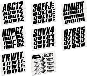 img 1 attached to 🚤 Enhance Your Vessel's Style with Stiffie Shift Black Super Sticky 3" Alpha Numeric Registration Identification Numbers Stickers Decals for Sea-Doo Spark, Inflatable Boats, Ribs, Hypalon/PVC, PWC, and Boats