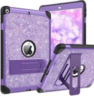 bentoben ipad case: glitter sparkly 3-layer shockproof kickstand protective cover for ipad 9th/8th gen - purple (2020/2021) logo