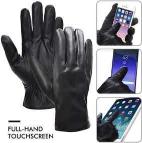 img 1 attached to 🧤 SUNYPLAY Leather Touchscreen Running & Driving Gloves