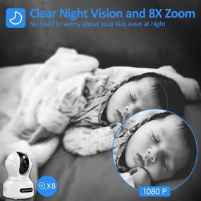 img 1 attached to 1080P HD WiFi Surveillance Camera, Indoor Security Camera with Pan/Tilt/Zoom, Sound Motion Detection, 2-Way Audio, Night Vision, Works with Alexa - Wireless Home Baby Cam w/App (2.4G Only)