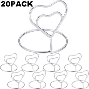 img 3 attached to 💍 Chuangdi 20-Piece Metal Wire Place Card Holder Stand - Perfect for Weddings, Dinner Parties, Food Signs (Silver, Style 3)