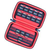 secure and stylish game card storage case for nintendo switch, ps vita, sd cards - black/red logo