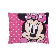 🐭 disney minnie mouse bright pink soft plush toddler pillow - decorative, pink/white/black logo