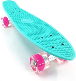 img 3 attached to 🛹 Wonnv Retro Mini Cruiser Skateboard - The Perfect 22 inch Complete Board