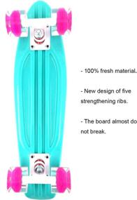 img 2 attached to 🛹 Wonnv Retro Mini Cruiser Skateboard - The Perfect 22 inch Complete Board