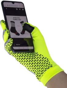 img 2 attached to 🧤 Hi Vis Winter Running Gear: ReflecToes Reflective Running Gloves with Touchscreen - Lightweight Cold Weather Jogging at Night