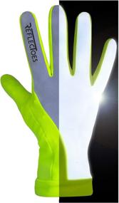 img 4 attached to 🧤 Hi Vis Winter Running Gear: ReflecToes Reflective Running Gloves with Touchscreen - Lightweight Cold Weather Jogging at Night