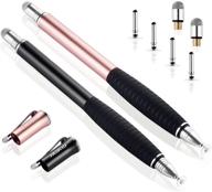 📱 meko 2nd gen disc stylus pen bundle: compatible with iphone, ipad, samsung galaxy, and touch screen devices - black/rose gold (pack of 2) logo
