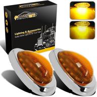 🚦 partsam 2pcs 6" amber sleeper cab led side marker/turn led light clearance surface mount 15 led replacement for freightliner century/columbia amber oval side marker and turn signal sealed light - enhanced product for seo logo