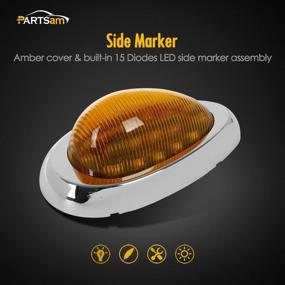 img 3 attached to 🚦 Partsam 2Pcs 6" Amber Sleeper Cab LED Side Marker/Turn Led Light Clearance Surface Mount 15 LED Replacement for Freightliner Century/Columbia Amber Oval Side Marker and Turn Signal Sealed Light - Enhanced Product for SEO