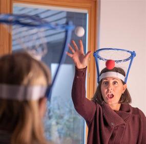 img 4 attached to Get Ready for a Bouncing Blast with FUN delivery bask Head Ball Foam Basketball Game! Ideal for Indoors, Outdoors, Pool, and Tailgate Fun (Set of 2)