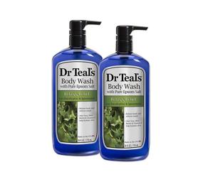 img 2 attached to Dr Teal's Relax & Relief Body Wash с эвкалиптом и мятой - 24 жидк. унц. (2 пакета)