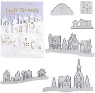 🏡 metal village house cutting dies set - tree, star, cloud - city village scene die cuts for card making, stencil, embossing tool - scrapbooking, diy etched craft dies logo