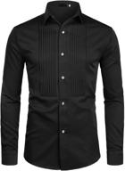 👔 stylish zeroyaa sleeve tuxedo shirts for men's performances and special occasions logo