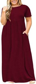 img 4 attached to 👗 Stylishly Comfortable: LONGYUAN Women's Long Sleeve Plus Size Maxi Dress with Pockets - XL to 6XL