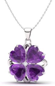 img 3 attached to 💎 Diamondere Heart Cut Gemstone and Diamond Flower Necklace – Natural & Certified, 1.65 Carat Pendant in Sterling Silver with Chain