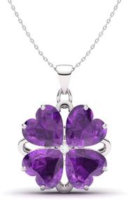 img 4 attached to 💎 Diamondere Heart Cut Gemstone and Diamond Flower Necklace – Natural & Certified, 1.65 Carat Pendant in Sterling Silver with Chain