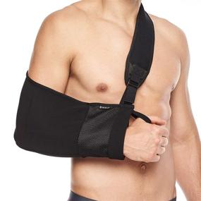 img 4 attached to 🤕 BraceUP Arm Sling - Adjustable Support for Shoulder Injury, Rotator Cuff Tear, and Wrist/Elbow Surgery - Men and Women