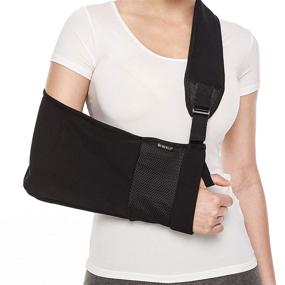 img 3 attached to 🤕 BraceUP Arm Sling - Adjustable Support for Shoulder Injury, Rotator Cuff Tear, and Wrist/Elbow Surgery - Men and Women