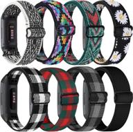 📱 shuyo 8 pack bands - compatible with fitbit charge 4, charge 3, charge 3 se - adjustable replacement watch bands for women and men - fitness sport wristbands logo