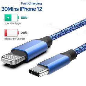 img 1 attached to 🔌 Apple MFi сертифицированный кабель для быстрой зарядки iPhone 13 - набор из 2 шт. 6-футовых кабелей USB C to Lightning - Совместим с iPhone 13/13 Pro/12/12 Pro Max/11/11 Pro/XS/XR/8 Plus/8/iPad.