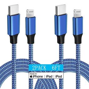 img 2 attached to 🔌 Apple MFi сертифицированный кабель для быстрой зарядки iPhone 13 - набор из 2 шт. 6-футовых кабелей USB C to Lightning - Совместим с iPhone 13/13 Pro/12/12 Pro Max/11/11 Pro/XS/XR/8 Plus/8/iPad.