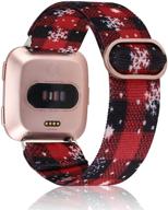 stylish and adjustable toyouths compatible fitbit versa 2 bands - nylon fabric solo loop scrunchies bracelet for women and men logo