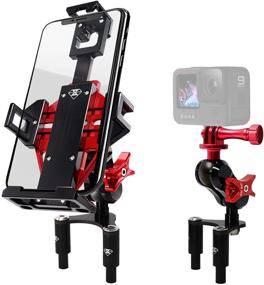 img 4 attached to Motorcycle Phone Action Camera Mount Holder - WINDFRD Adjustable Size Fixing Device (Red) for Ducati Panigale V4 V2 1199 1299 959 939 (Super Sport/S) 899 848