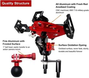 img 2 attached to Motorcycle Phone Action Camera Mount Holder - WINDFRD Adjustable Size Fixing Device (Red) for Ducati Panigale V4 V2 1199 1299 959 939 (Super Sport/S) 899 848