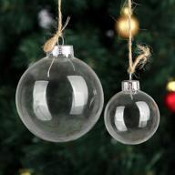 🎄 the fellie 5 pcs - 80mm (3-1/7 inch) clear glass ball christmas ornaments - ideal for holiday, wedding, party decorations - diy ornaments logo