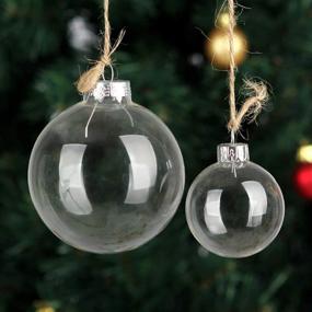 img 4 attached to 🎄 The Fellie 5 pcs - 80mm (3-1/7 Inch) Clear Glass Ball Christmas Ornaments - Ideal for Holiday, Wedding, Party Decorations - DIY Ornaments