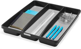 img 1 attached to 🍴 madesmart Classic Utensil Tray - Granite, CLASSIC COLLECTION, 3-Compartment Kitchen Organizer, Non-slip Lining, Rubber Feet, Easy to Clean, BPA-Free Large