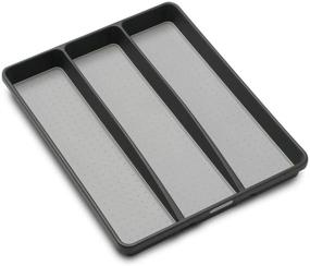 img 4 attached to 🍴 madesmart Classic Utensil Tray - Granite, CLASSIC COLLECTION, 3-Compartment Kitchen Organizer, Non-slip Lining, Rubber Feet, Easy to Clean, BPA-Free Large