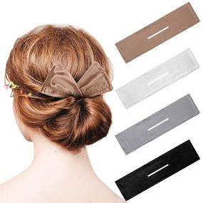 img 4 attached to 💇 Revolutionize Your Hairstyle with 4 Pieces Deft Hair Bun Maker - Doughnut Hair Bun Tool for French Twists & More!