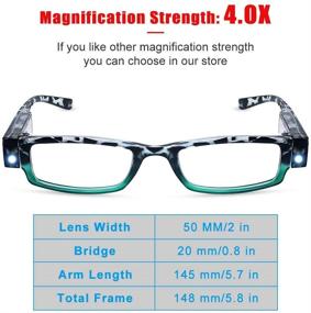 img 1 attached to 🔍 Lighted Magnifier Reading Glasses with LED Light - Clear Vision Unisex Eyewear for Nighttime Reading and Compact Full Frame